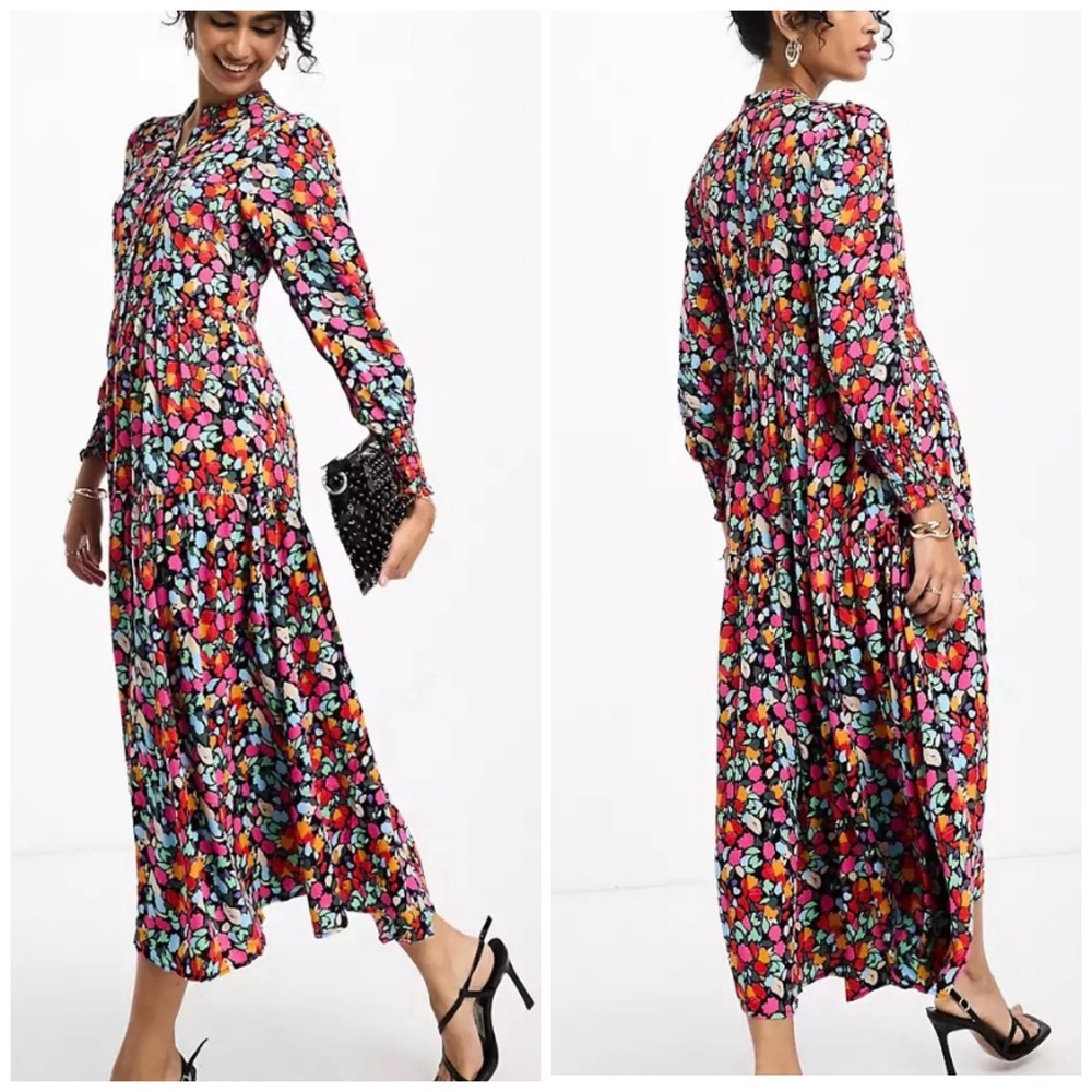 ASOS Floral Midi Dress - Multicolor